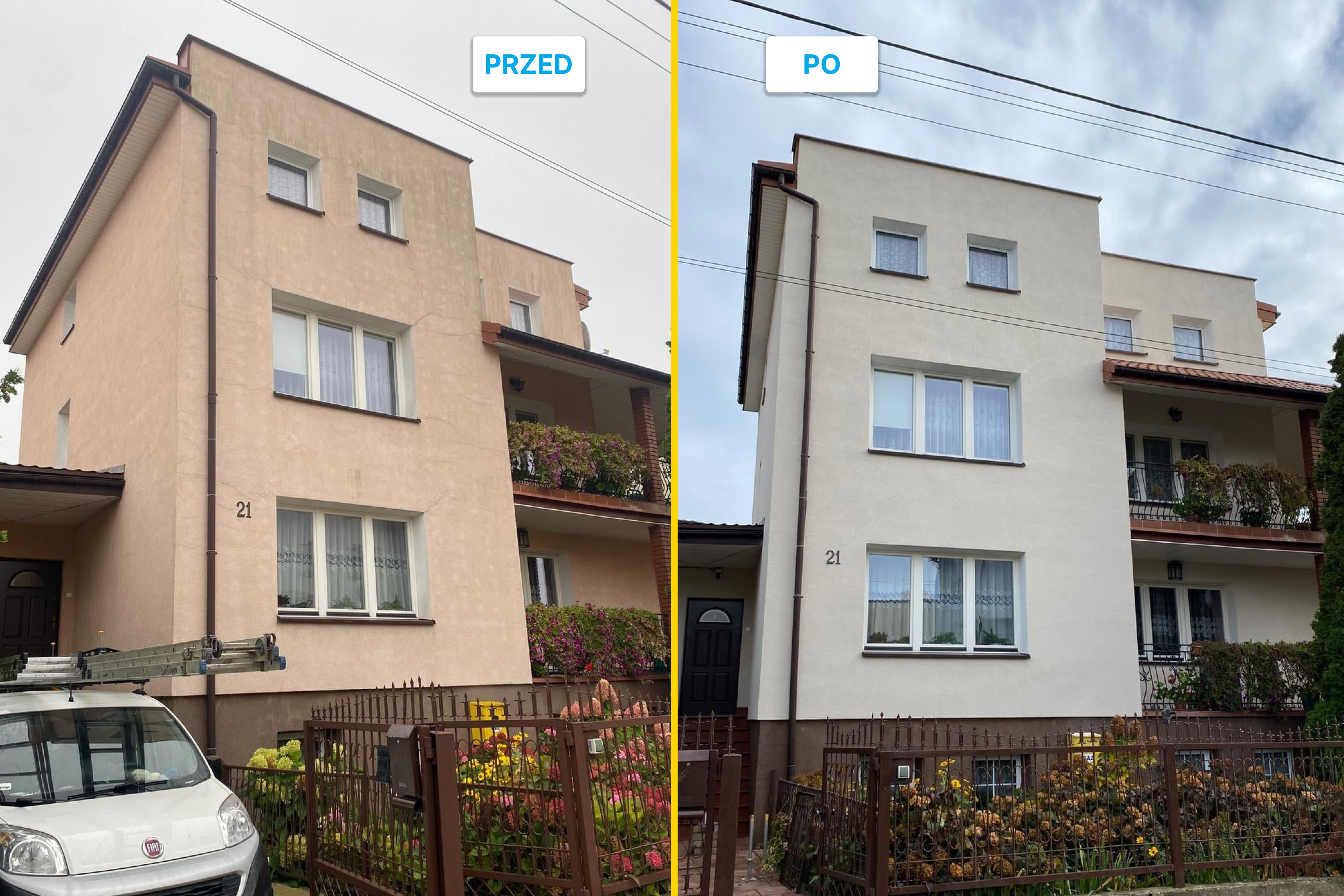 Porównanie realizacji nr 1 przed/po